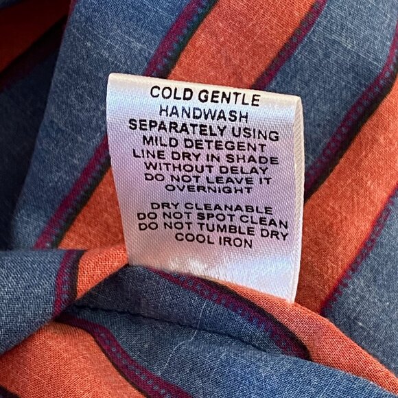 New Natalie Martin Girl's Marlien Sundress Batik Stripe Blue Blood Orange XS 2-3 - Picture 11 of 11